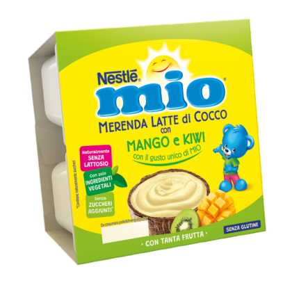 Merenda al latte di Cocco con Mango e Kiwi
