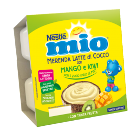 Merenda al latte di Cocco con Mango e Kiwi Merenda al latte di Cocco con Mango e Kiwi
